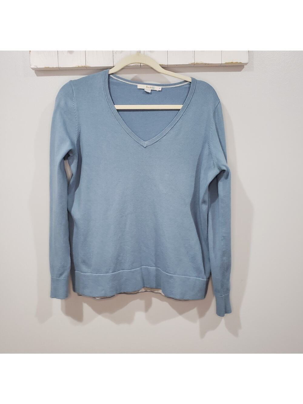Boden Light Blue V Neck Sweater Medium